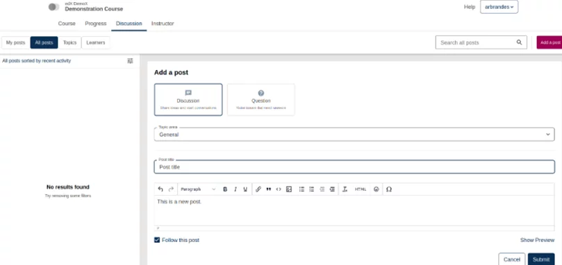 Discussions Microfrontend Open edX