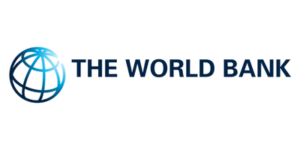 The official logo of The World Bank, featuring a stylized blue globe icon next to the organization's name.