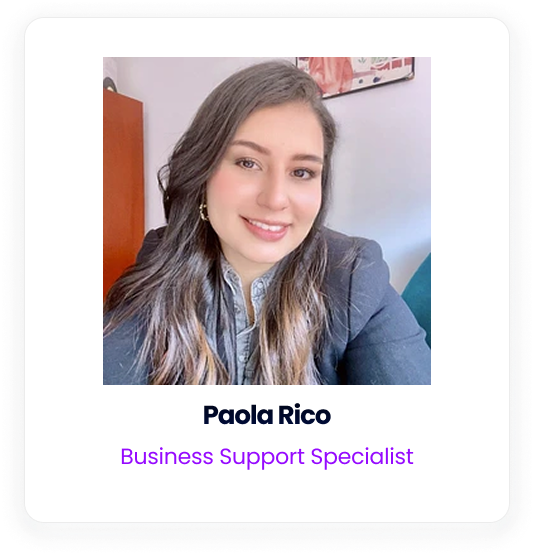 Portrait of Paola Rico, a Business Support Specialist.