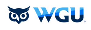 The official WGU logo featuring a stylized dark blue owl icon next to the letters WGU in shades of blue.