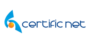 The Certific Net company logo featuring a stylized blue abstract icon and the text Certific Net in blue.