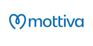 The blue logo for Mottiva, featuring a stylized heart-shaped icon next to the company name.
